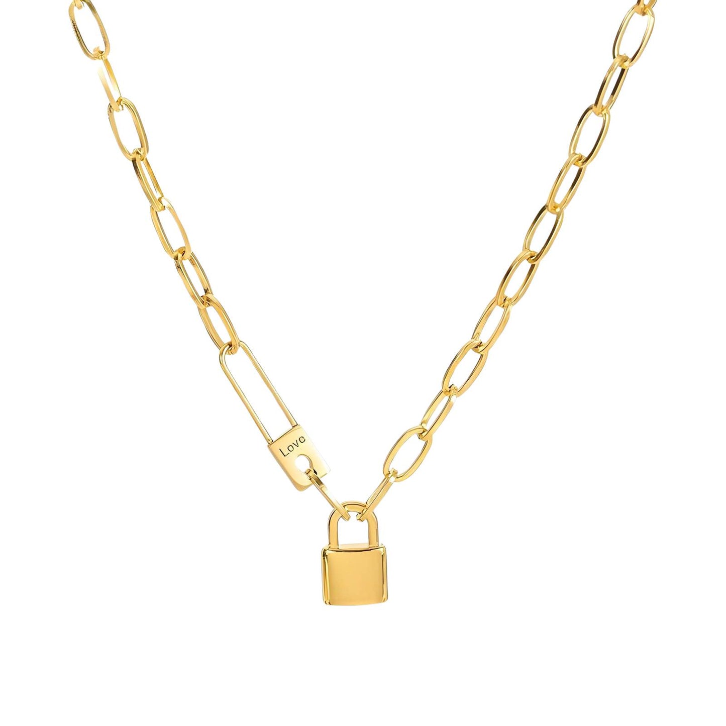 "My Locked Love" collana placcata in oro 18kt con lucchetto ciondolo