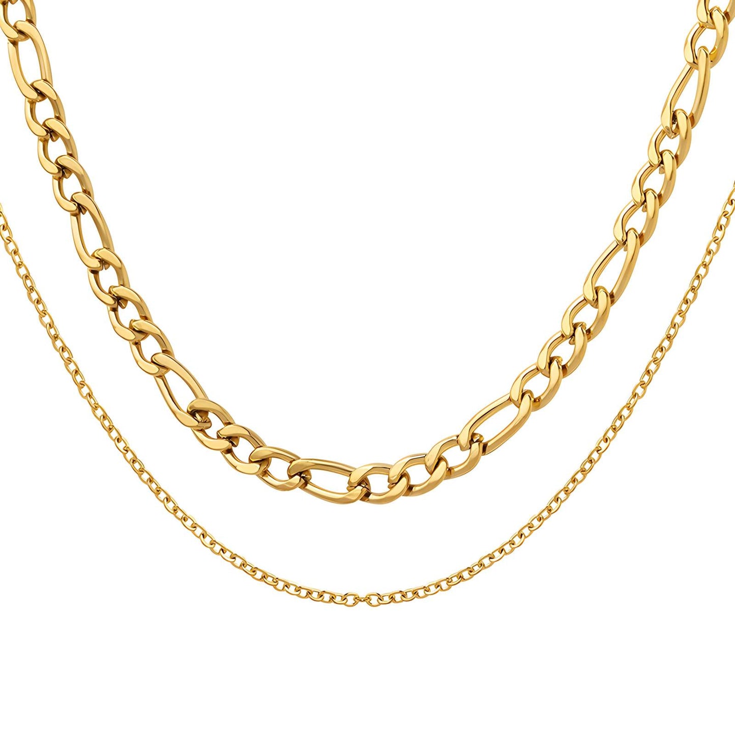 " Monnalisa" Collana a doppia maglia placcata oro 18kt