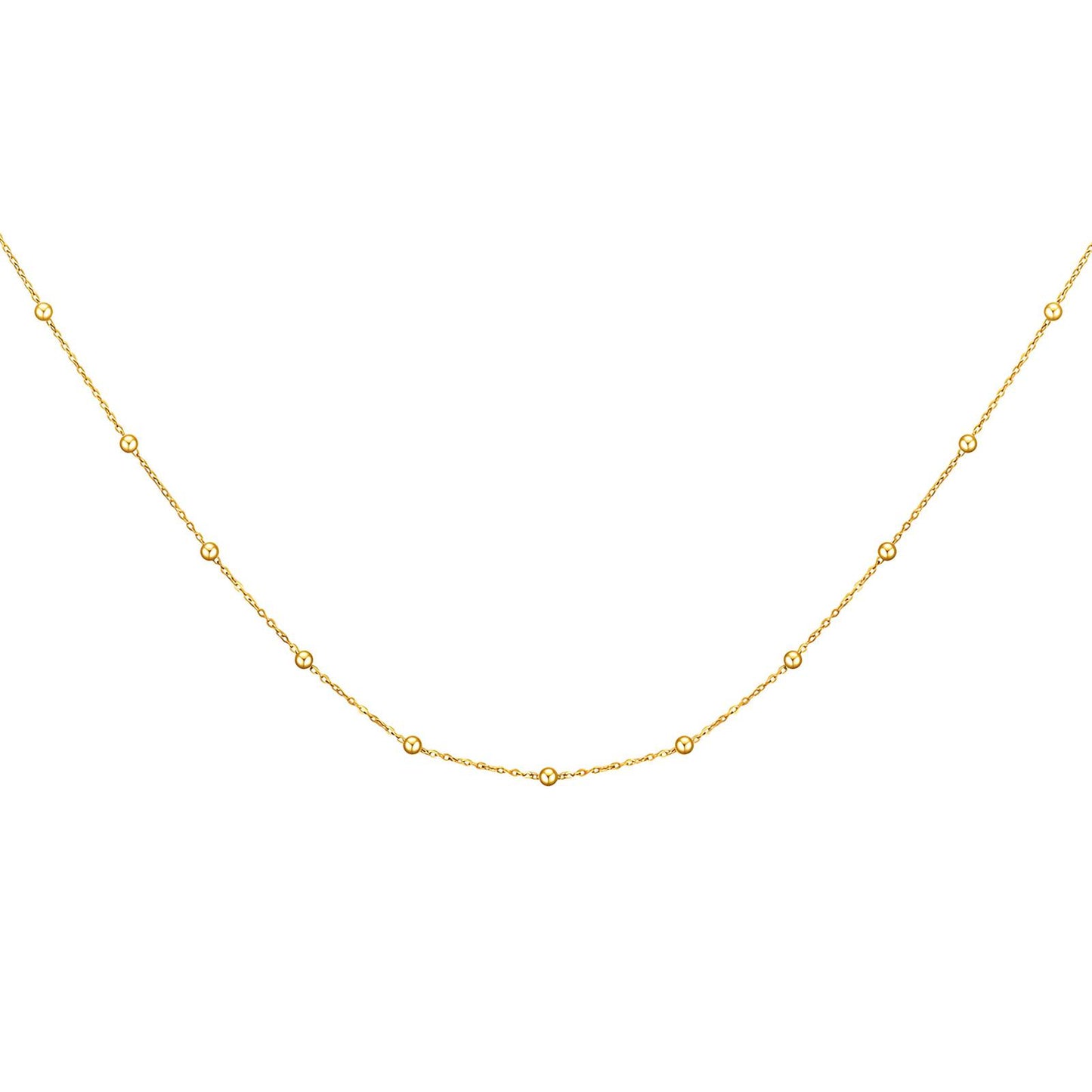 " Anna" Collana a maglia fine placcata in oro 18k con punti luce in zirconi