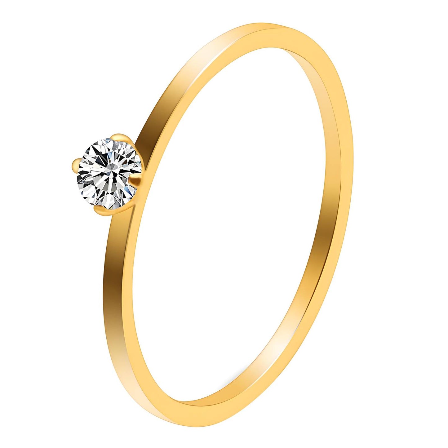"Promise" solitario placcato in oro 18 kt con zircone