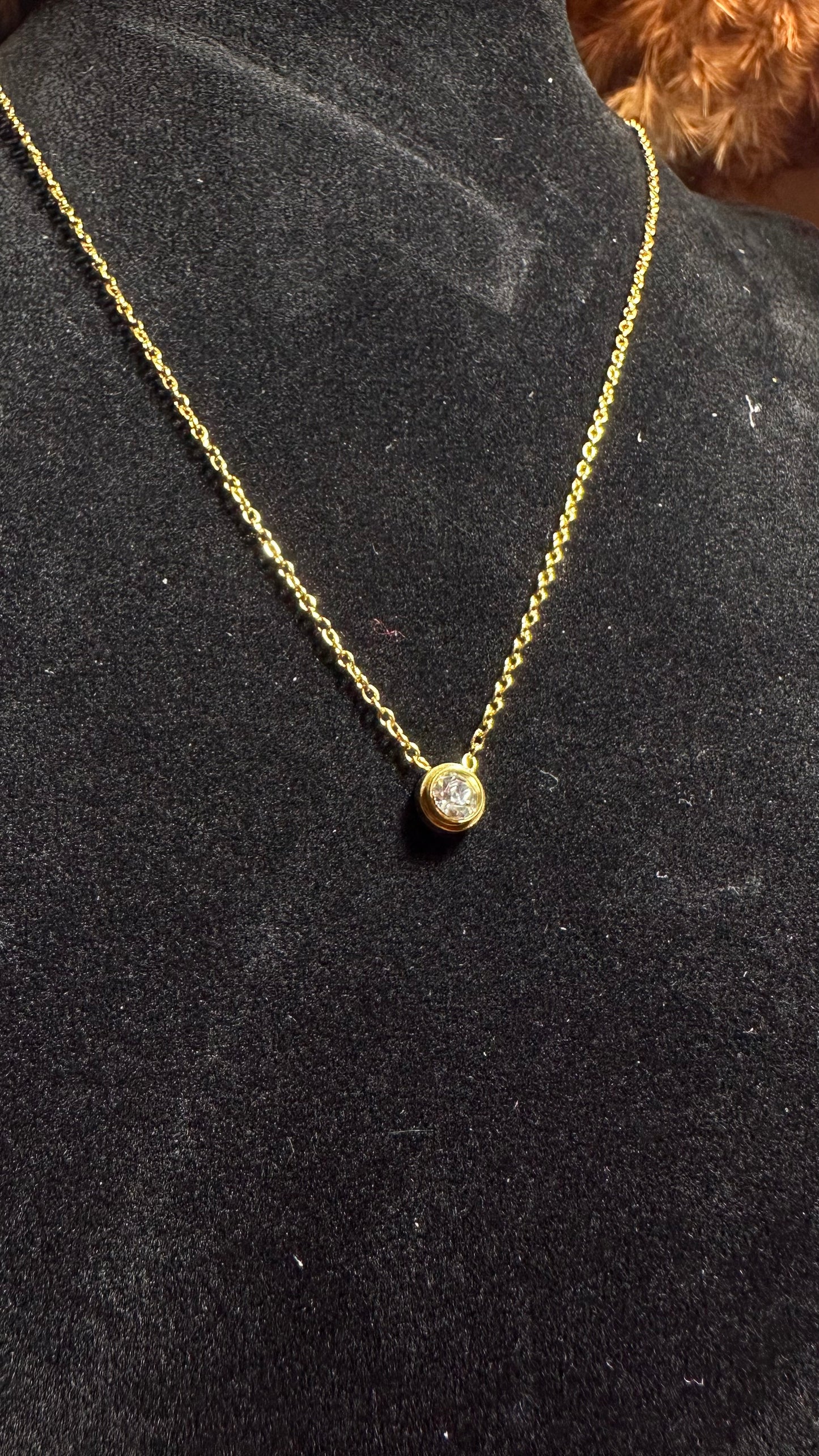 "Star" Collana maglia fine placcata oro 18kt con punto luce in zirconia