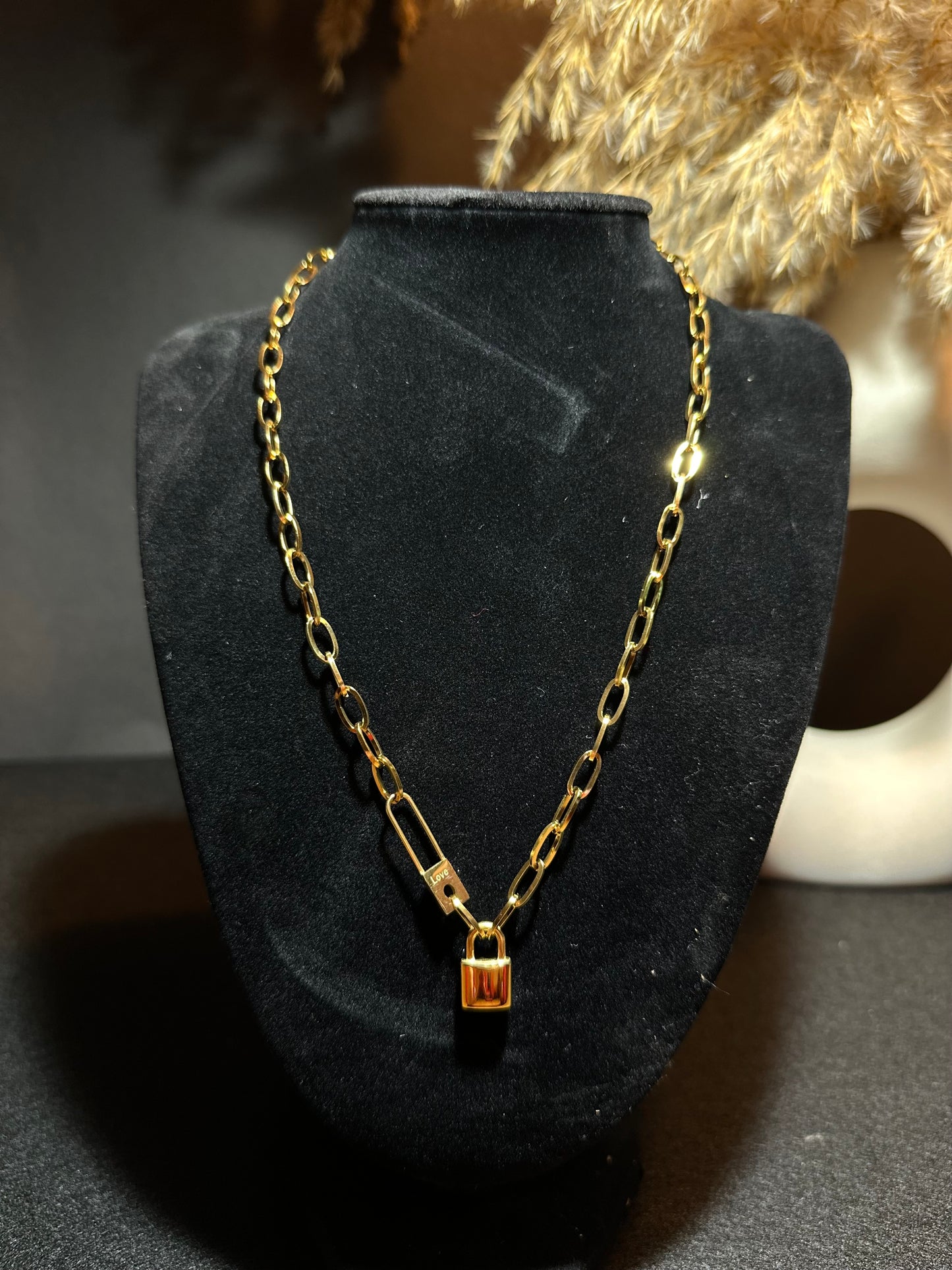 "My Locked Love" collana placcata in oro 18kt con lucchetto ciondolo