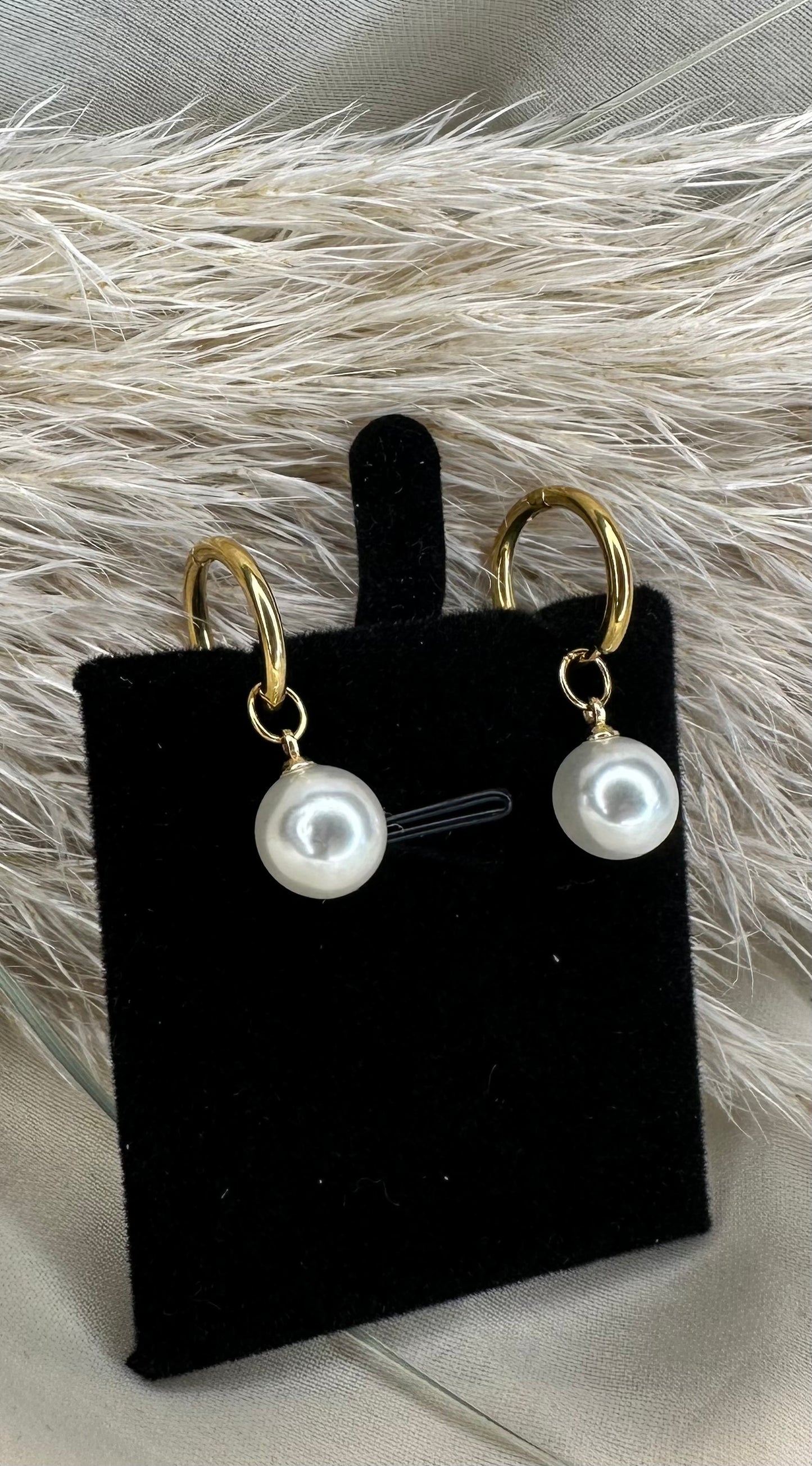 "Unica" Orecchini placcati in oro 18kt con perle