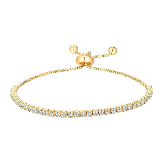 " Vanity" bracciale tennis placcato in oro con zirconi