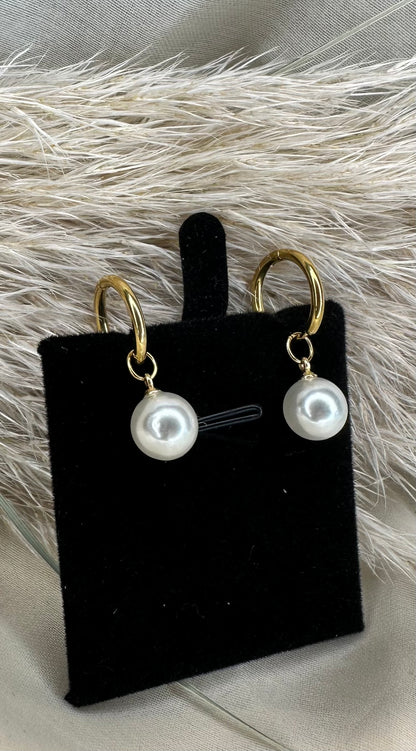 "Unica" Orecchini placcati in oro 18kt con perle